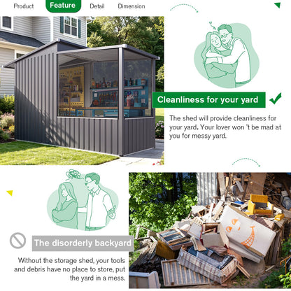 YODOLLA Outdoor Bird Aviary Cage, Steel Frame, Sloping Shed