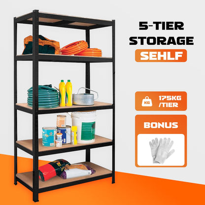 YODOLLA 5 Tier Heavy Duty Garage Shelving Unit 170cm Steel Storage Rack