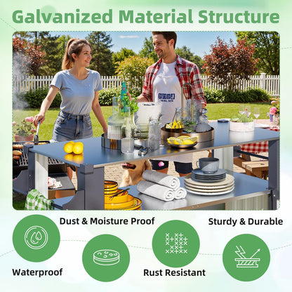 YODOLLA Rolling Outdoor Kitchen Island & Bar Cart