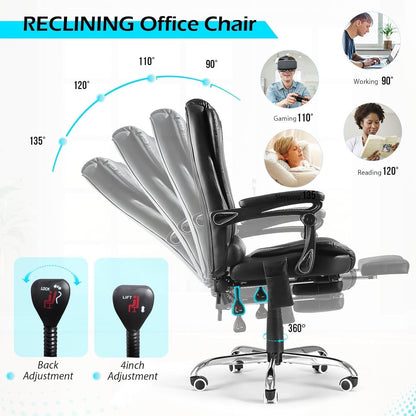 YODOLLA Office Chair with Footrest Desk Chairs For Home With Back Support
