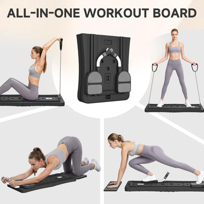 YODOLLA 5 in 1 Foldable Pilates Reformer Board with LED Counter, Black