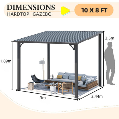 YODOLLA 2.4x3m Aluminium Lean-to Gazebo