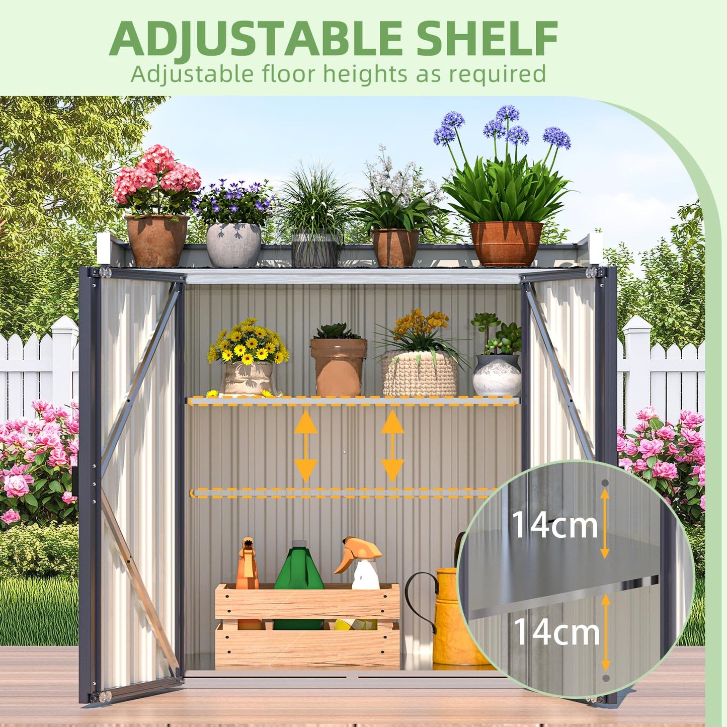 YODOLLA Metal Garden Storage Box Cabinet