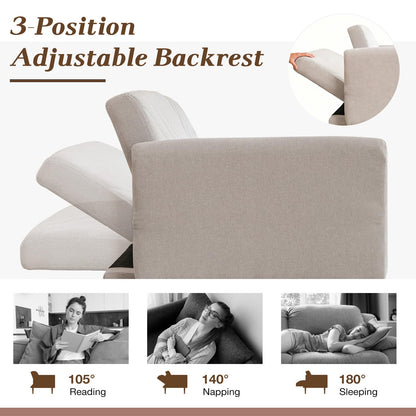 YODOLLA 2-3 SeaterSofa Bed Convertible Futon Sofa Beds, Grey