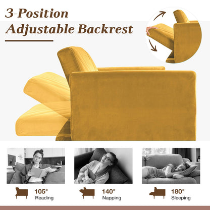YODOLLA 2-3 SeaterSofa Bed Convertible Futon Sofa Beds, Yellow