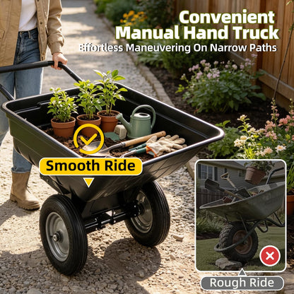 YODOLLA 2-in-1 Garden Trolley Cart, Wheelbarrow Cart 226kg Capacity