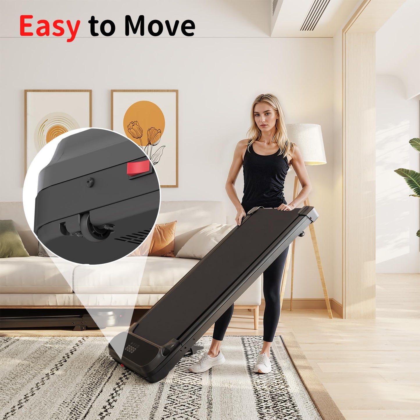 YODOLLA Under Desk Treadmill,Portable Flat Walking Pad