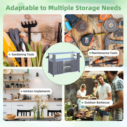 YODOLLA Rolling Outdoor Kitchen Island & Bar Cart