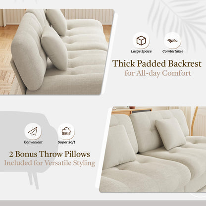 YODOLLA Armless 3-4 Seater Sofa 190cm, Thick Cushion Sofa