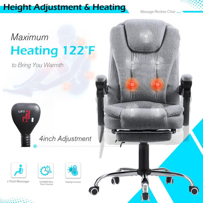 YODOLLA Office Chair with Footrest & Massage Function, Desk Chairs