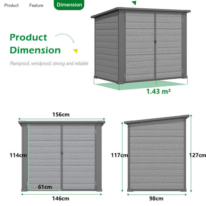 YODOLLA Garden Storage Shed, Outdoor Wheelie Bin Store (2x120L Bins)