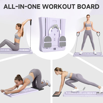 YODOLLA 5 in 1 Foldable Pilates Reformer Board with LED Counter, Purple