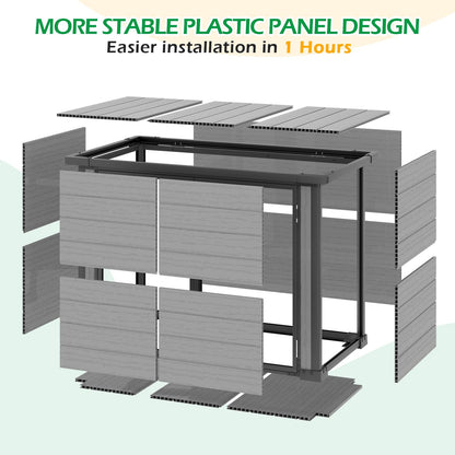 YODOLLA Garden Storage Box Shed Storage Cabinet with Lockable Openable Lid