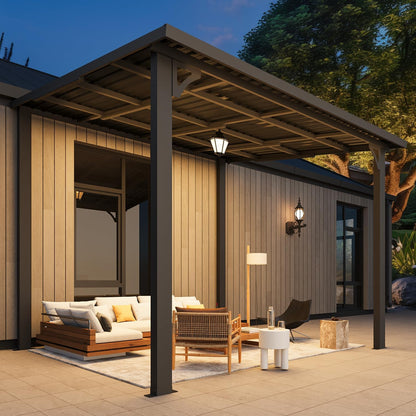 YODOLLA 2.4x3m Aluminium Lean-to Gazebo