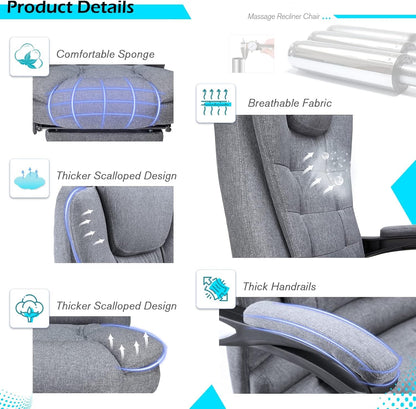 YODOLLA Office Chair with Footrest & Massage Function, Desk Chairs
