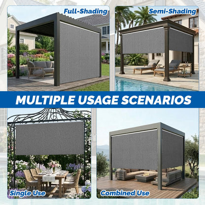 YODOLLA 10'(W) × 8'(H) Roller Shade Sun Shade Cover Canopy with 99% UV Protection
