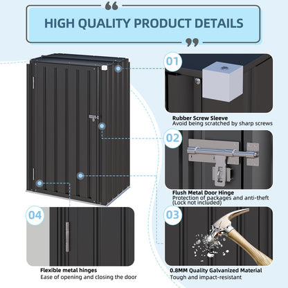 YODOLLA 144 x 76 x 55 cm Garden Cabinet with Adjustable Shelves & Double Doors