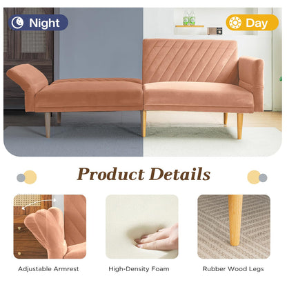 YODOLLA 2-3 SeaterSofa Bed Convertible Futon Sofa Beds, Pink