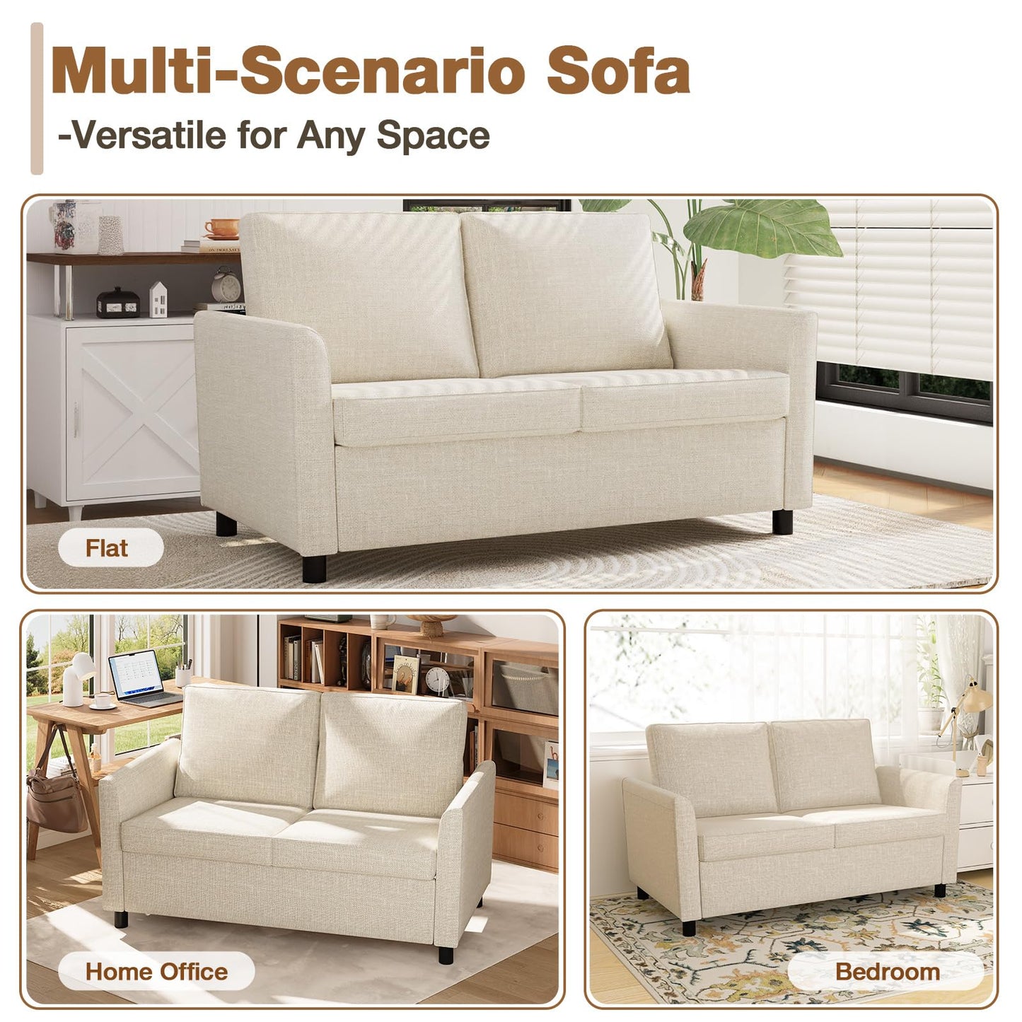 YODOLLA 2 Seater Sofa with Removable Sofa Covers, Morden Love Seat Comfy Couch
