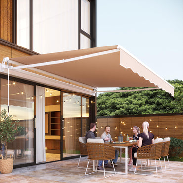 YODOLLA 2 × 2.5m Awnings for Patios Outdoor Garden Awning Canopy, Beige