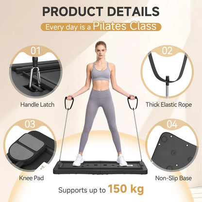 YODOLLA 5 in 1 Foldable Pilates Reformer Board with LED Counter, Black