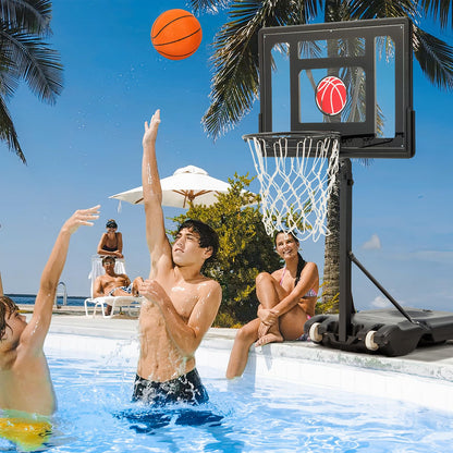 YODOLLA Portable Basketball Hoop Poolside Basketball Hoop 81cm x 58cm, 0.95m-1.25m