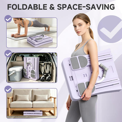 YODOLLA 5 in 1 Foldable Pilates Reformer Board with LED Counter, Purple