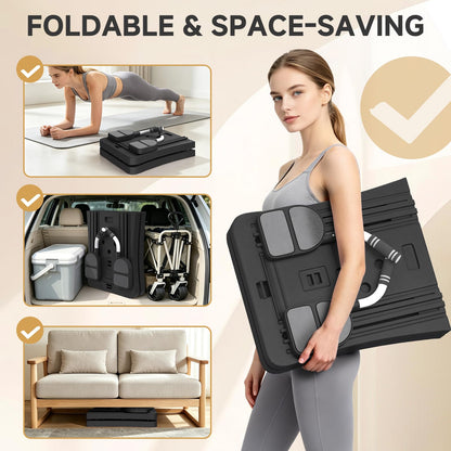 YODOLLA 5 in 1 Foldable Pilates Reformer Board with LED Counter, Black