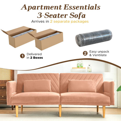 YODOLLA 2-3 SeaterSofa Bed Convertible Futon Sofa Beds, Pink