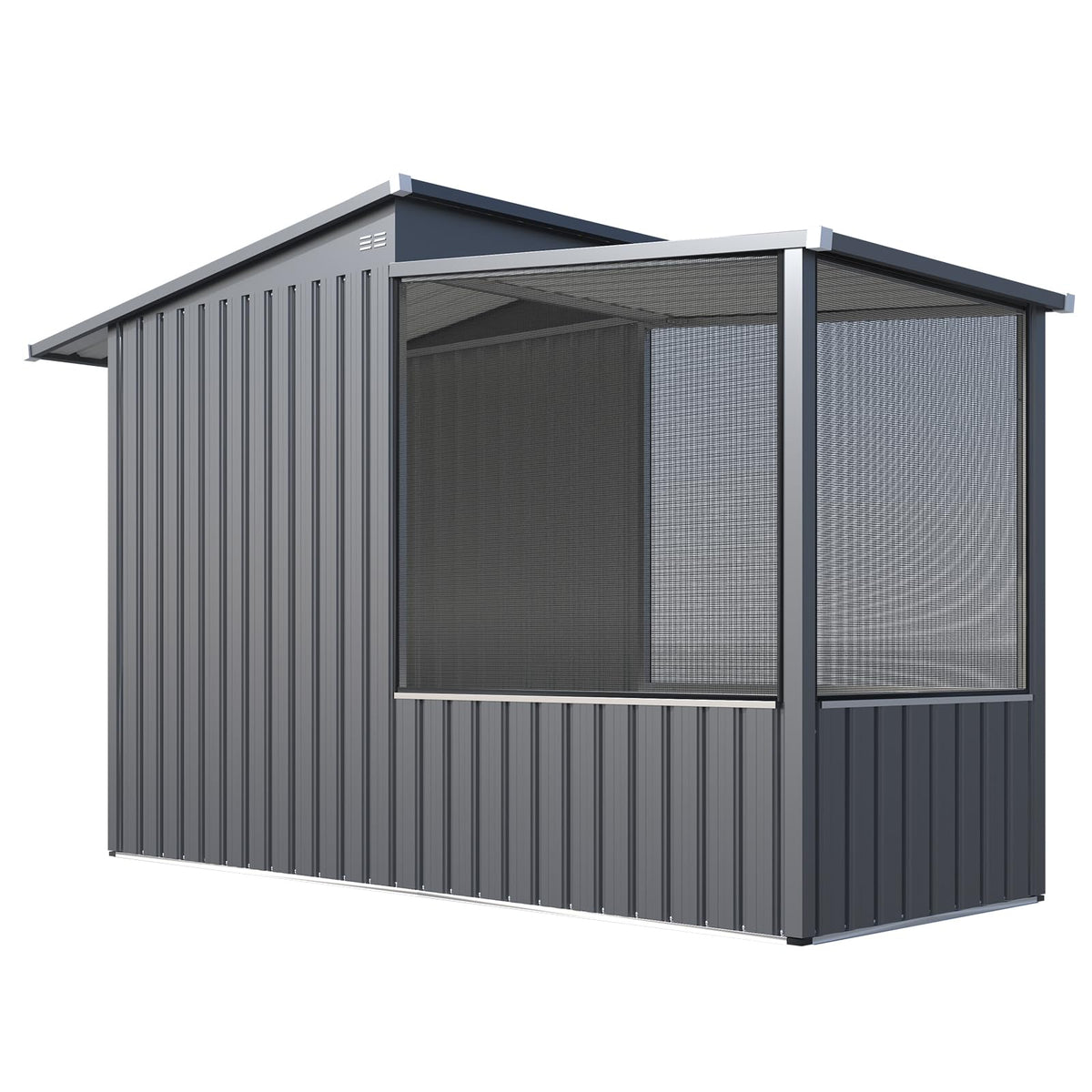 YODOLLA Outdoor Bird Aviary Cage, Steel Frame, Sloping Shed