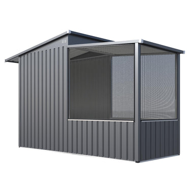 YODOLLA Outdoor Bird Aviary Cage, Steel Frame, Sloping Shed