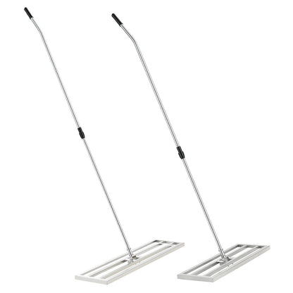 YODOLLA Lawn Leveling Rake 195 x 102×25cm Stainless Steel Lawn Leveller, Silver