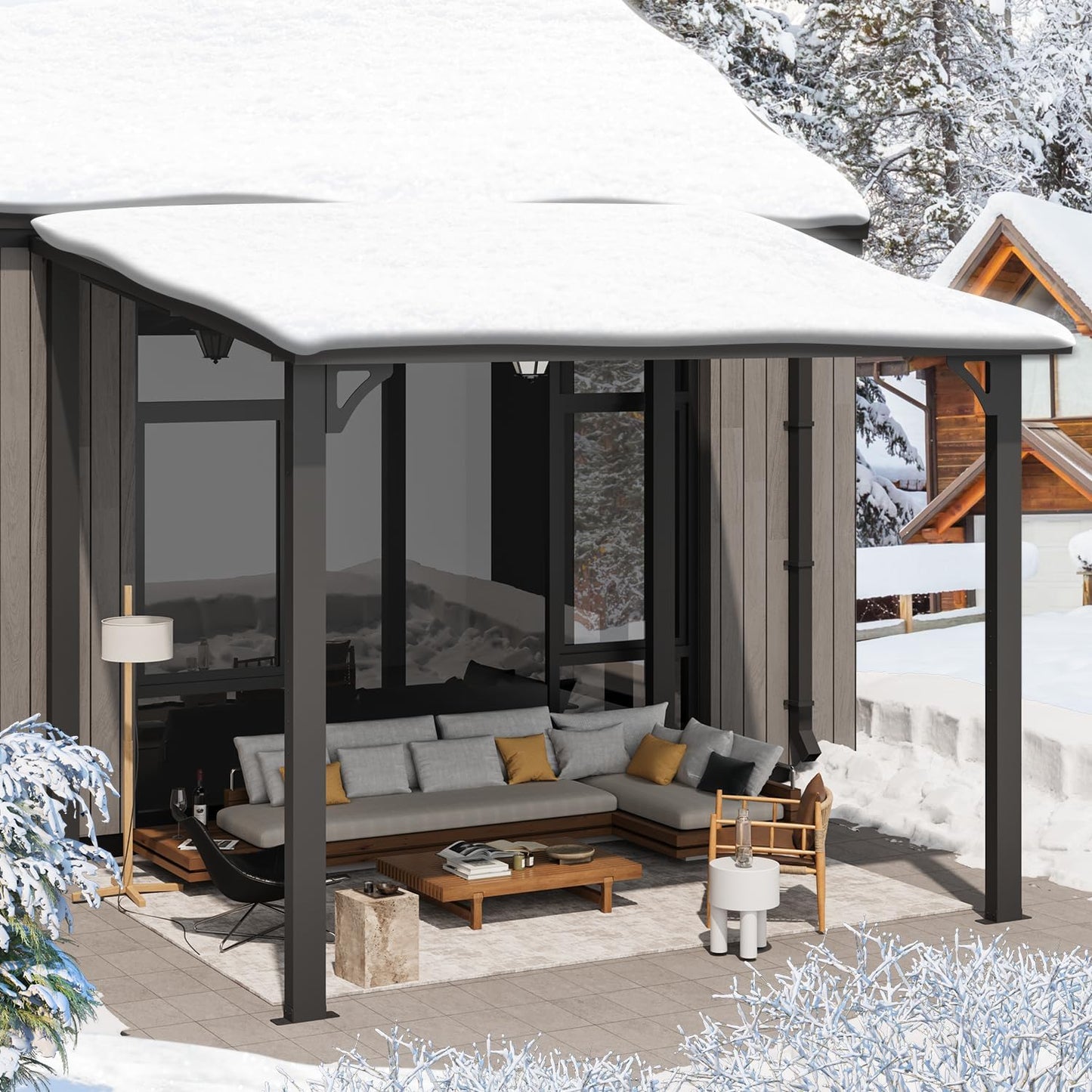 YODOLLA 2.4x3m Aluminium Lean-to Gazebo