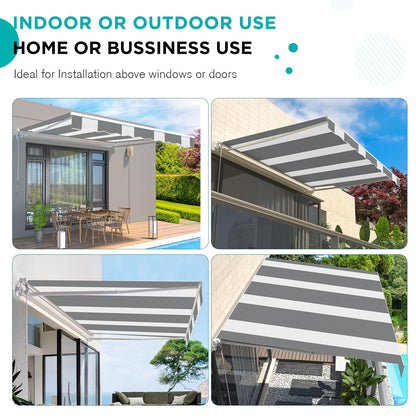 YODOLLA 2.5x2m Retractable Patio Awning Manual Crank Sun Shade Canopy