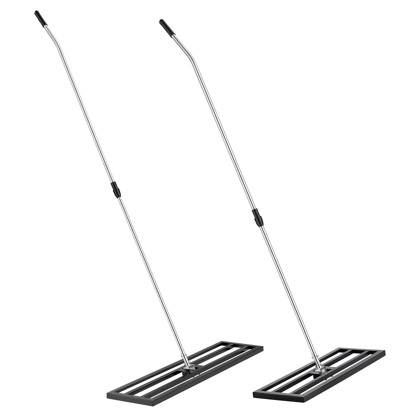 YODOLLA Lawn Leveling Rake 195 x 75×25cm Stainless Steel Lawn Leveller, Black