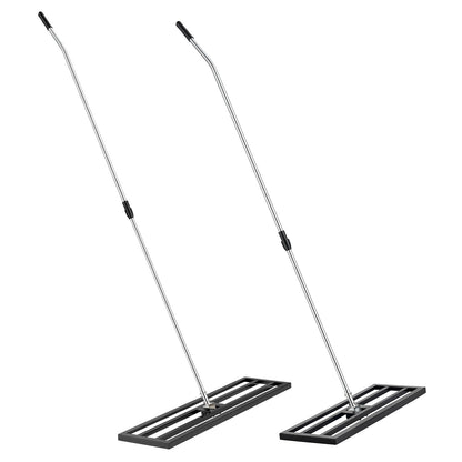 YODOLLA Lawn Leveling Rake 195 x 75×25cm Stainless Steel Lawn Leveller, Black