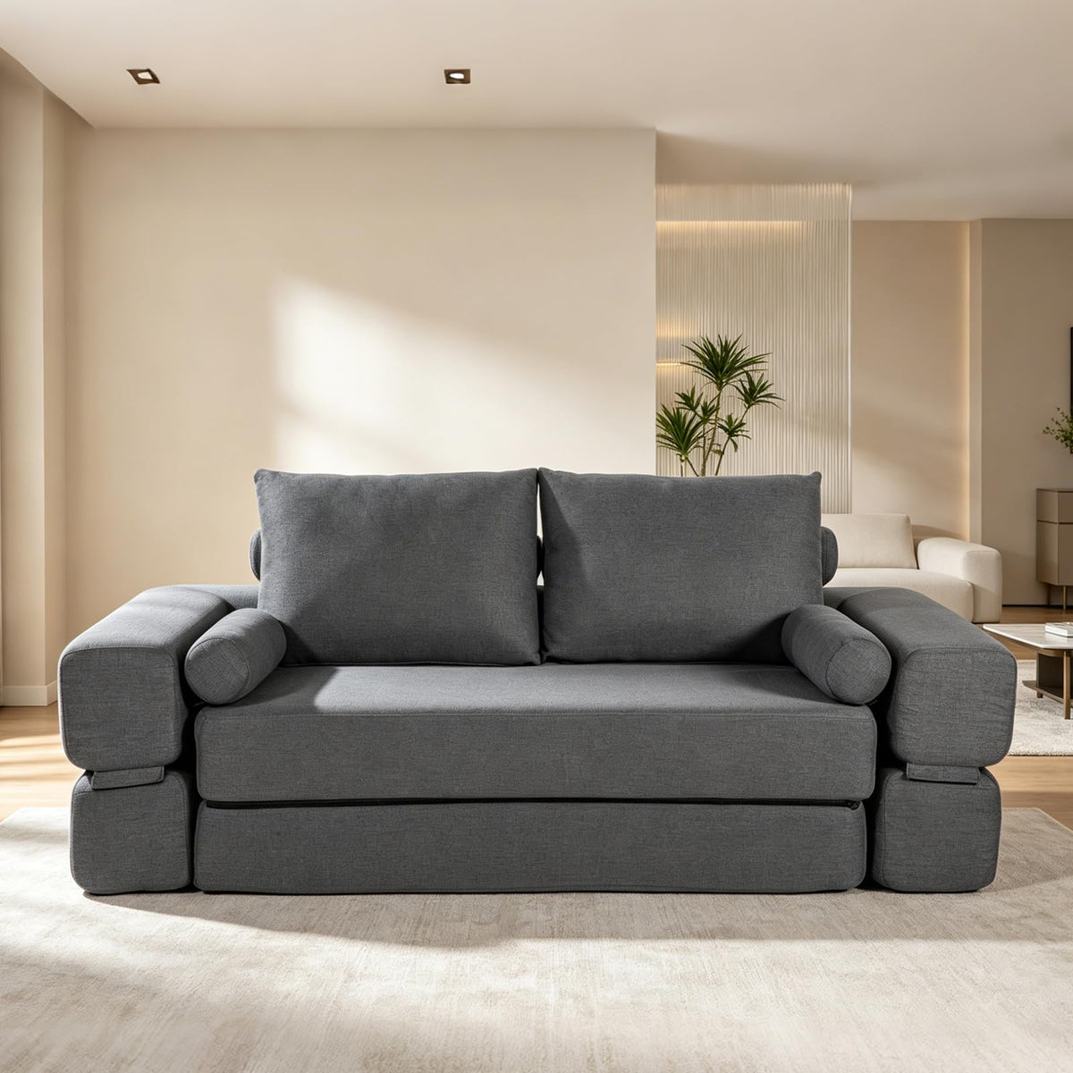 YODOLLA 2 Seater Boneless Sofa Bed, 197cm Folding Convertible Modular Sofa