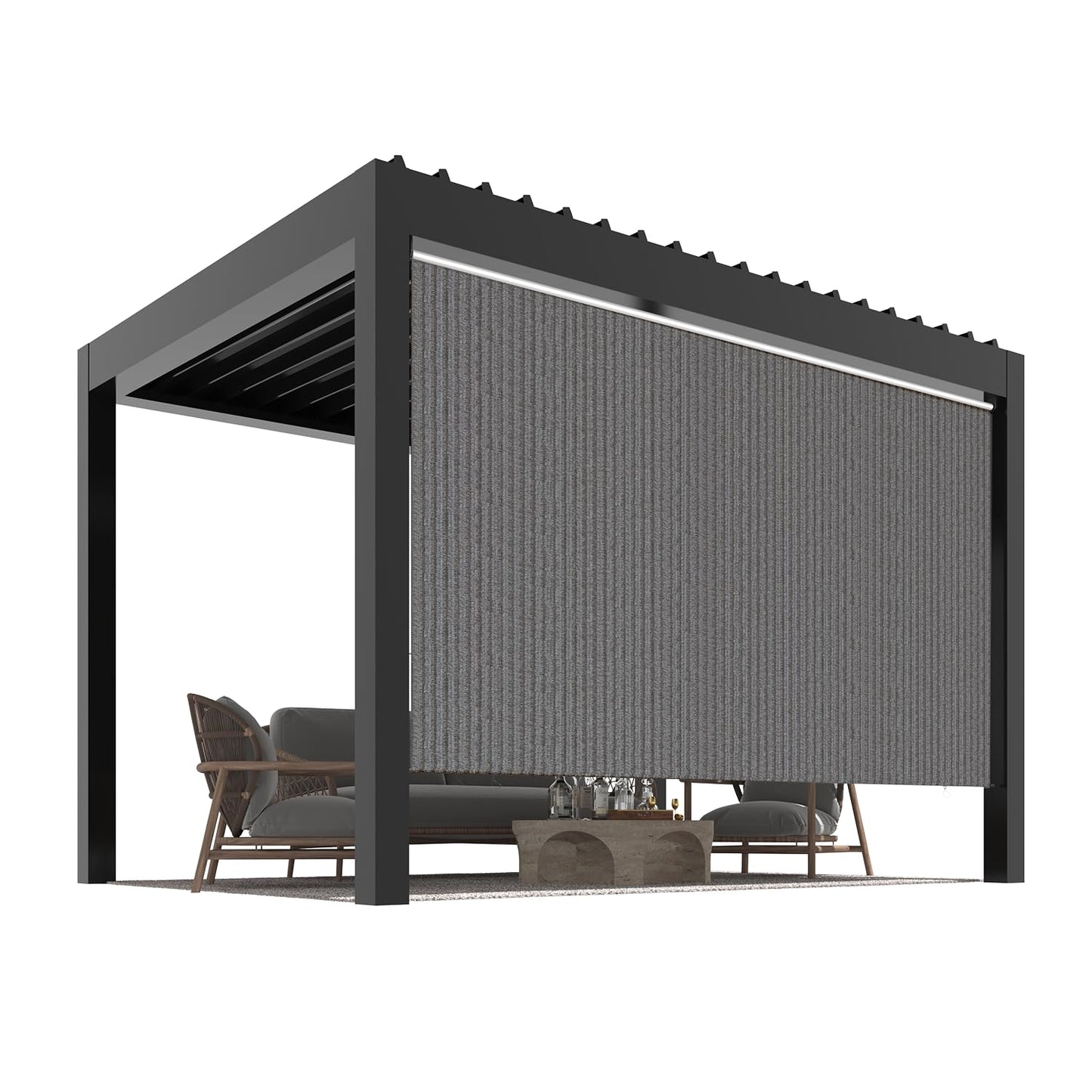 YODOLLA 10'(W) × 8'(H) Roller Shade Sun Shade Cover Canopy with 99% UV Protection