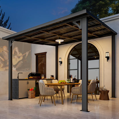 YODOLLA 3x3m Aluminium Lean-to Gazebo