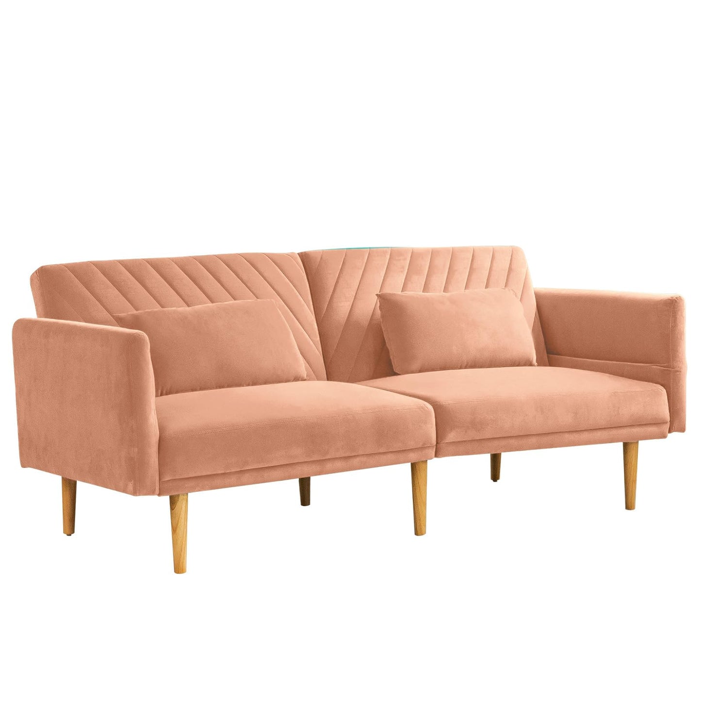 YODOLLA 2-3 SeaterSofa Bed Convertible Futon Sofa Beds, Pink