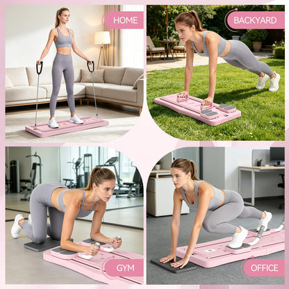 YODOLLA 5 in 1 Foldable Pilates Reformer Board with LED Counter, Pink