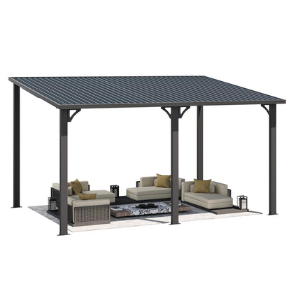 YODOLLA 3x4.2m Aluminium Lean-to Gazebo