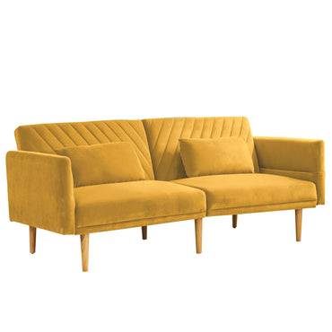 YODOLLA 2-3 SeaterSofa Bed Convertible Futon Sofa Beds, Yellow