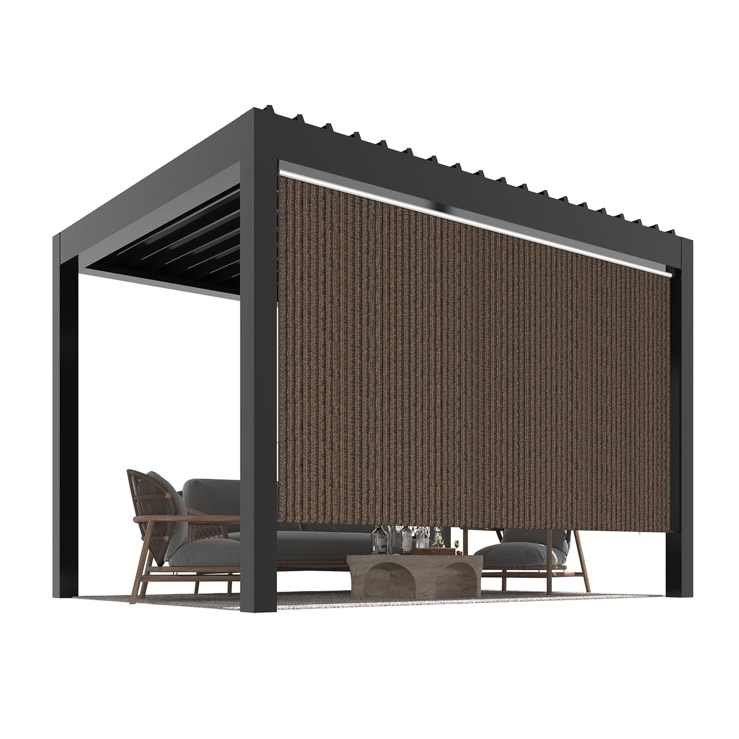YODOLLA 14'(W) x10'(H) Roller Shade Sun Shade Cover Canopy with 99% UV Protection