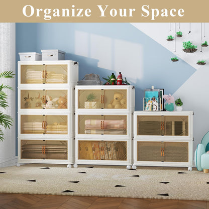 YODOLLA 189L Stackable Storage Boxes 3 Pack with Lids Wheels