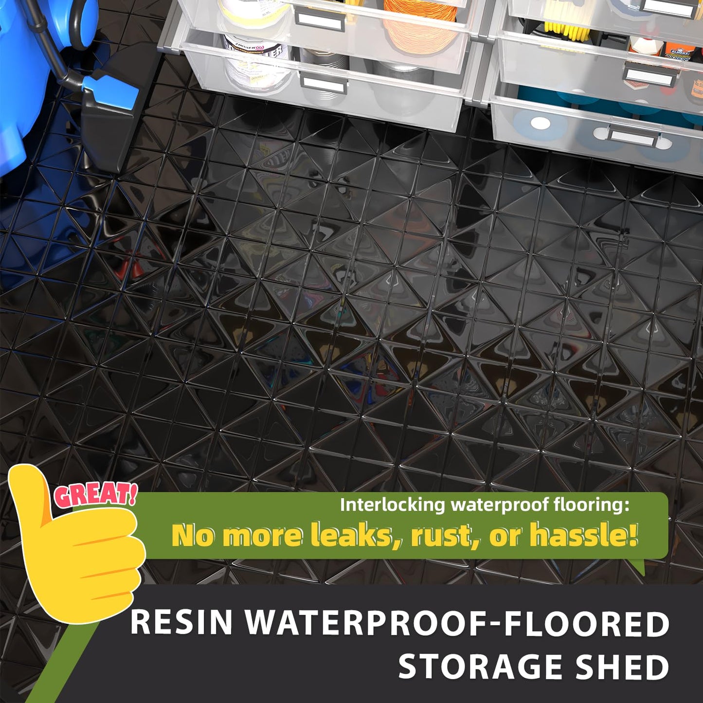 YODOLLA 5x3ft Metal Garden Shed Lockable Door Outdoor Storage Shed with Floor