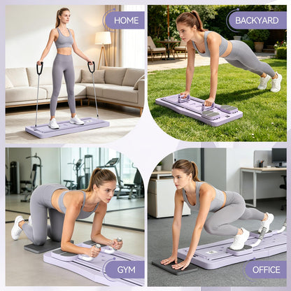 YODOLLA 5 in 1 Foldable Pilates Reformer Board with LED Counter, Purple