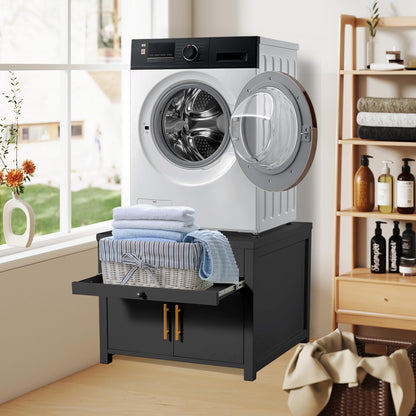 YODOLLA 74 × 74 × 58cm Laundry Pedestal, Washing Machine Stand Base with Drawer