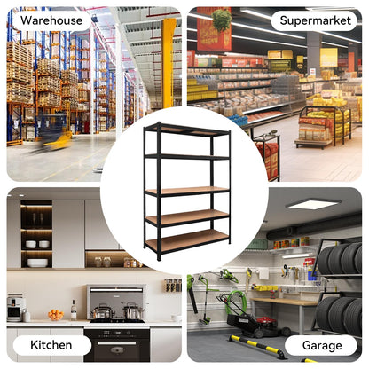 YODOLLA 5 Tier Heavy Duty Garage Shelving Unit 180cm Steel Storage Rack