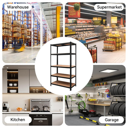YODOLLA 5 Tier Heavy Duty Garage Shelving Unit 170cm Steel Storage Rack